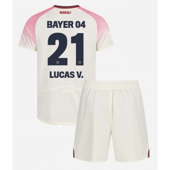 Billige Fotballdrakt Bayer Leverkusen Lucas Vazquez #21 Replika Bortedraktsett Barn 2025-26 Kortermet (med bukser)